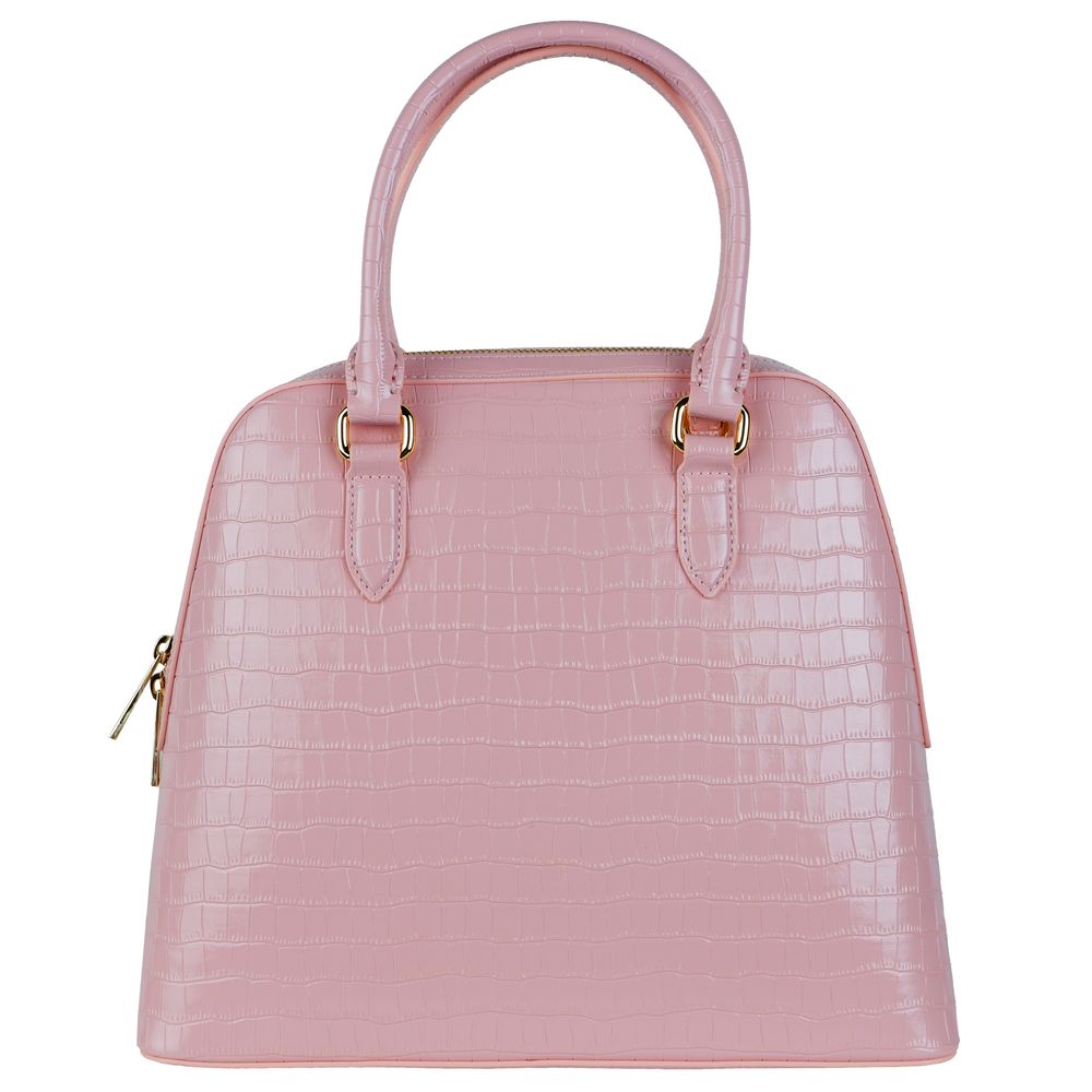 Baldinini Trend Rosa Handtasche aus Kalbsleder mit Python-Print