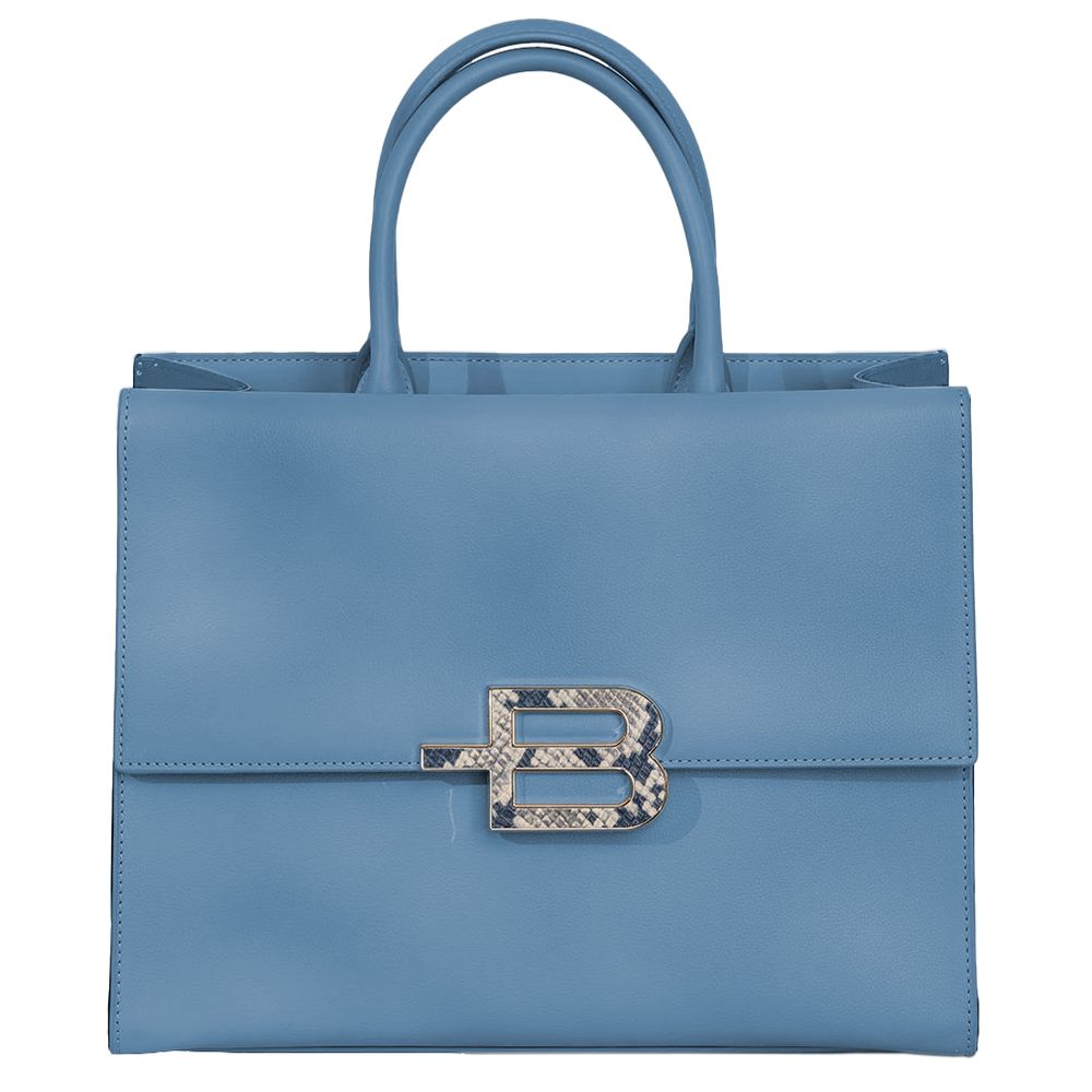 Baldinini Trend Elegante Handtasche aus hellblauem Kalbsleder