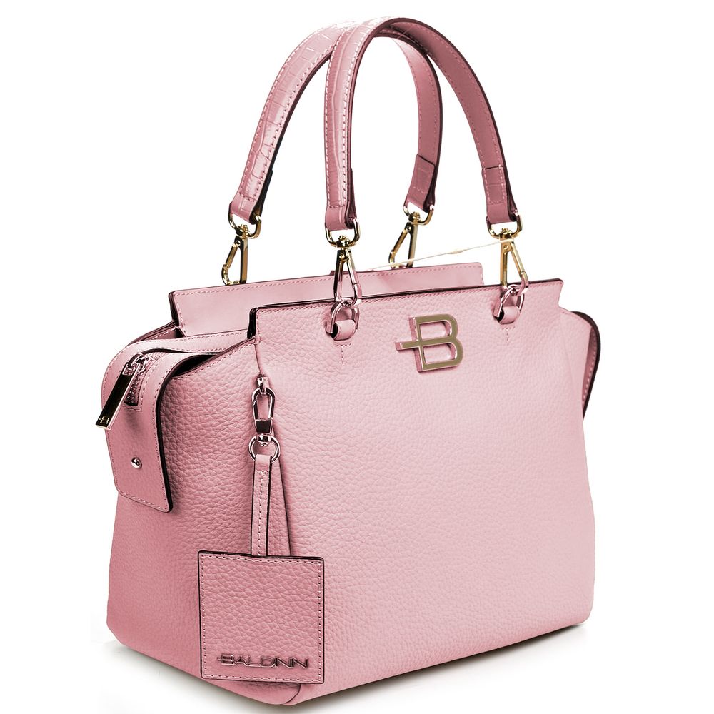 Baldinini Trend Elegante Handtasche aus strukturiertem Kalbsleder in Rosa