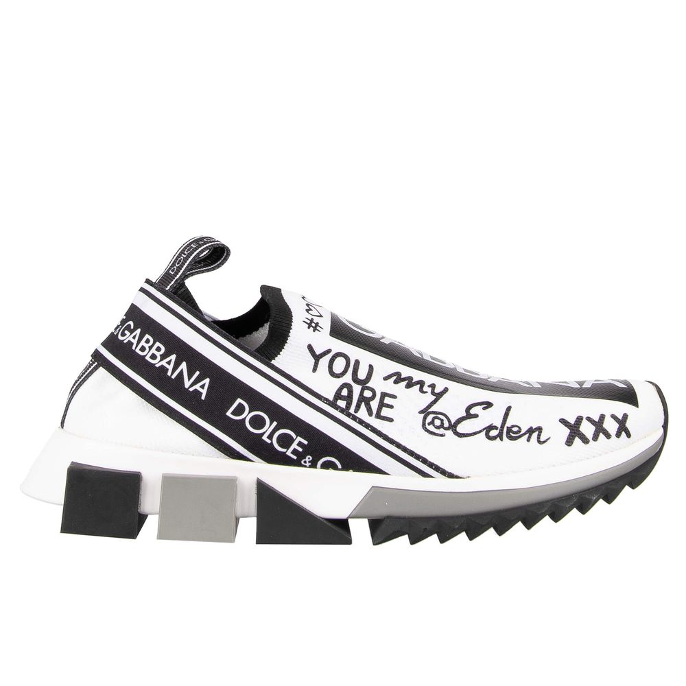 Dolce & Gabbana Monochrome Stretch-Sneakers mit Schriftzug