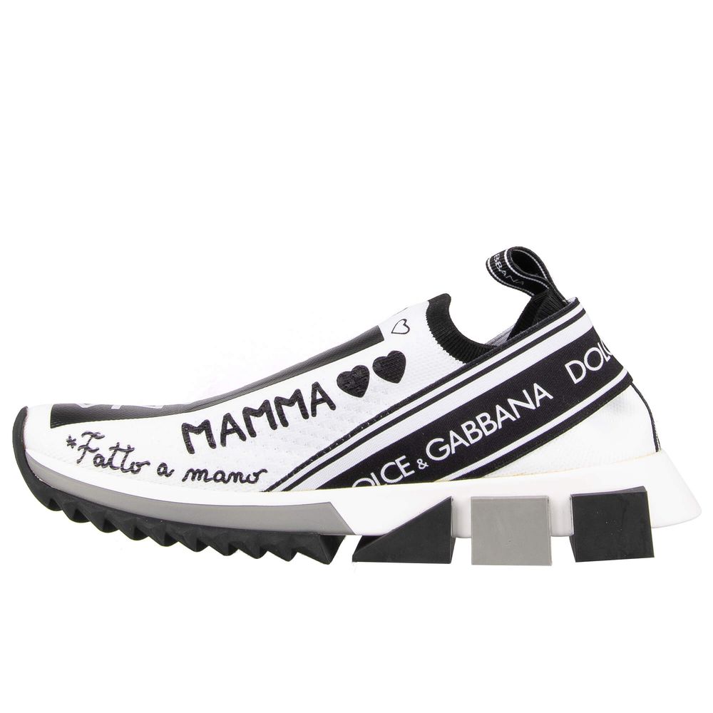 Dolce & Gabbana Monochrome Stretch-Sneakers mit Schriftzug