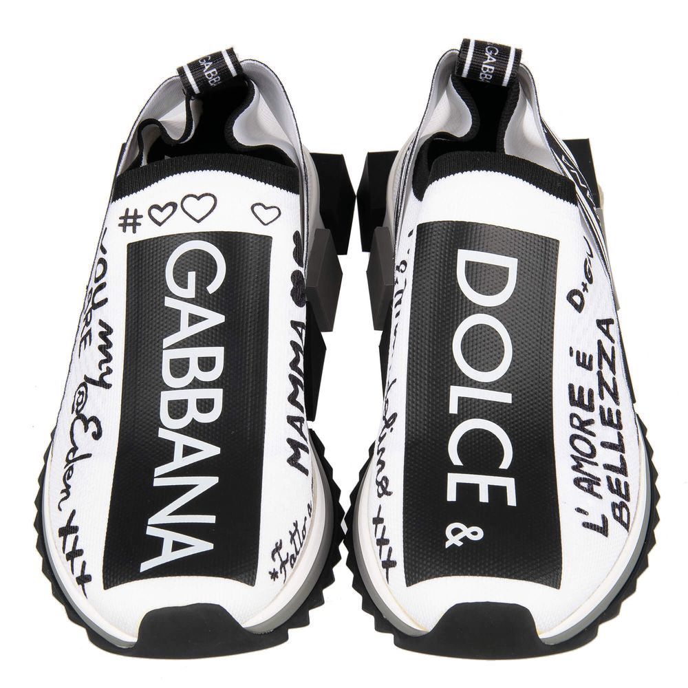 Dolce & Gabbana Monochrome Stretch-Sneakers mit Schriftzug