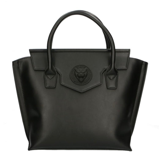 Plein Sport Glatte schwarze Designer-Handtasche mit Magnetverschluss