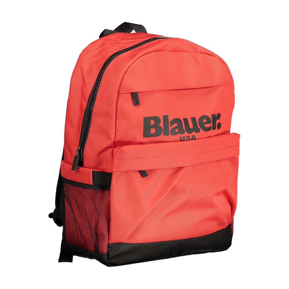 Blauer Roter Polyester-Rucksack