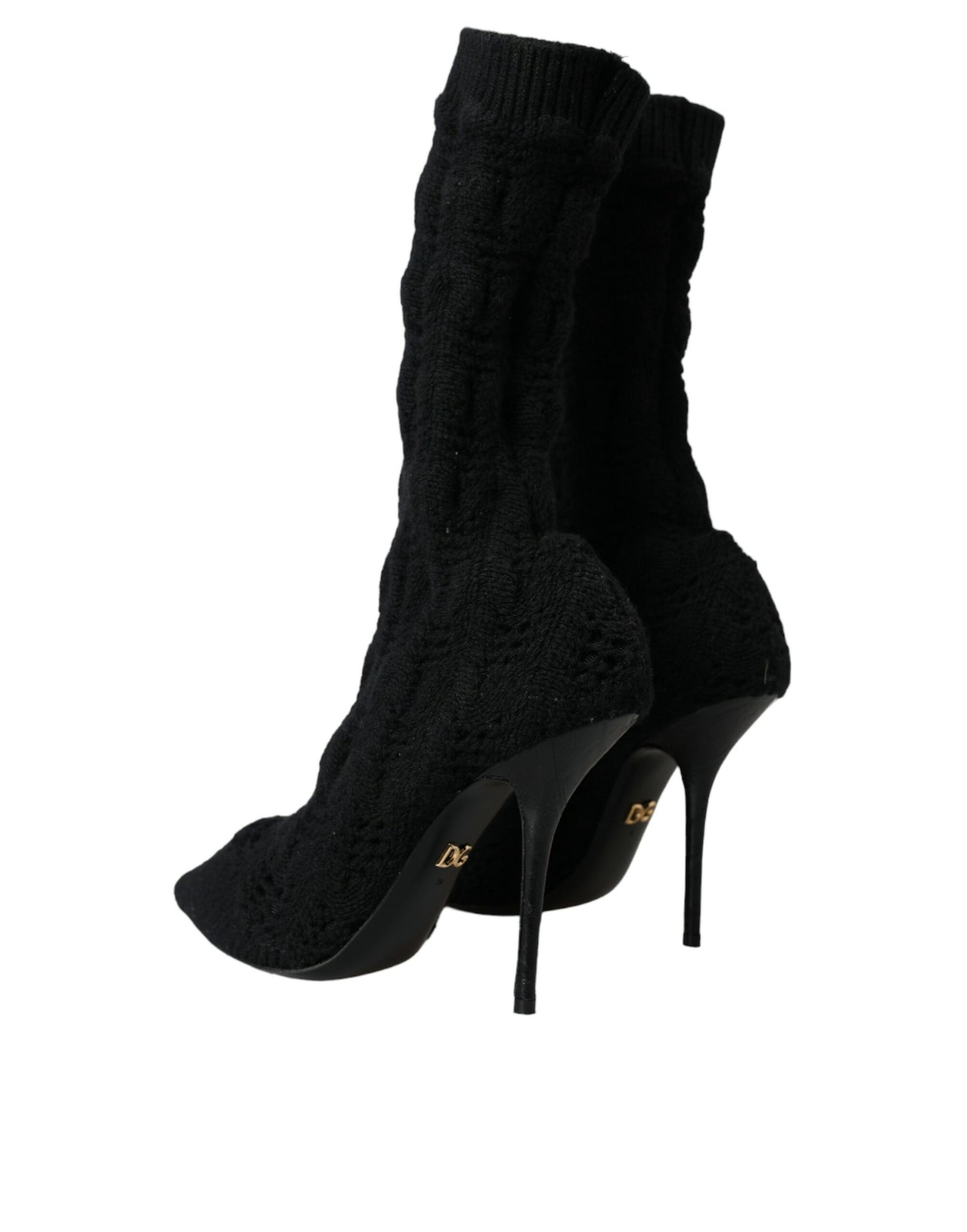 Dolce & Gabbana Schwarz Stiletto Heels Mid Calf Stiefel Schuhe