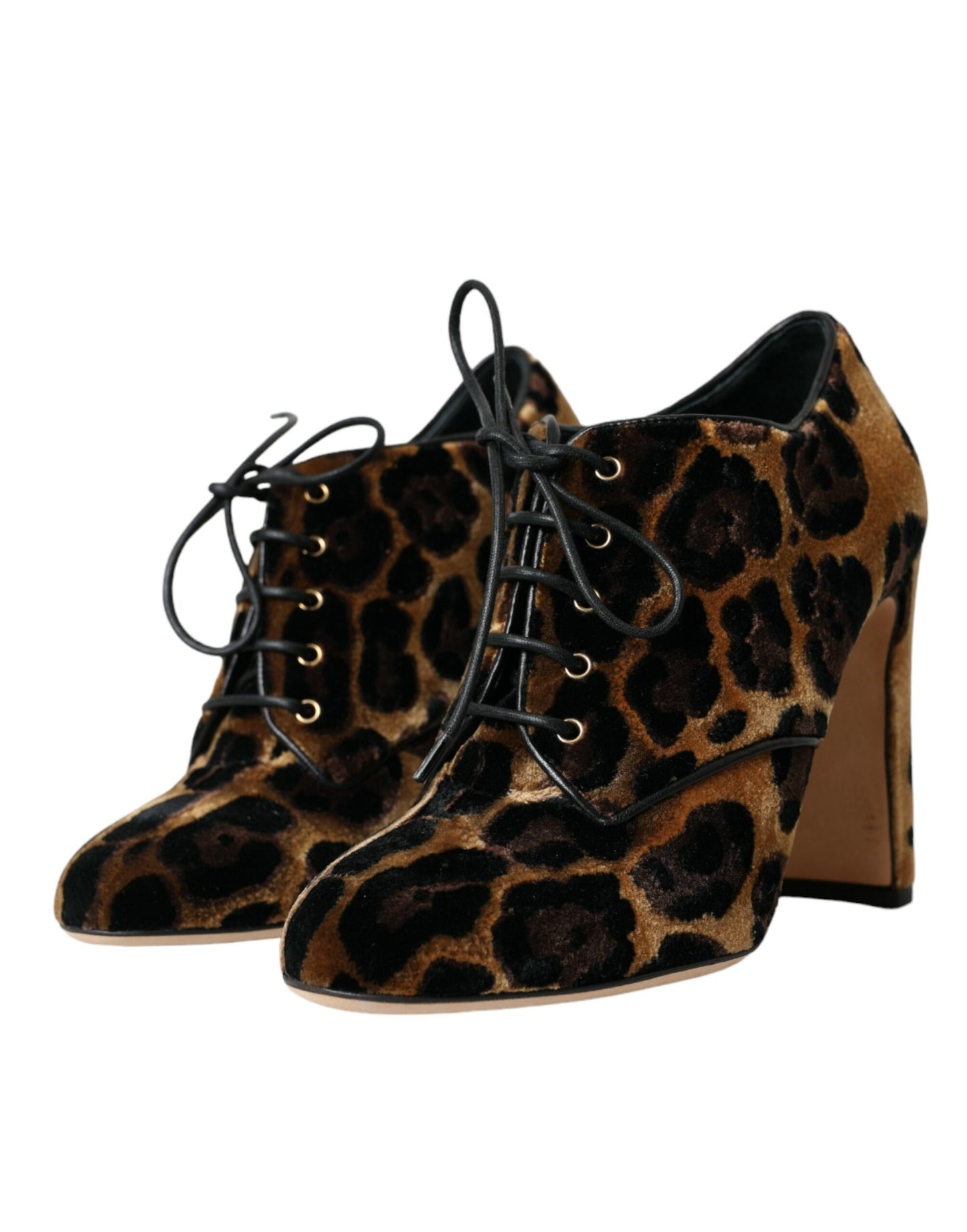 Dolce & Gabbana Braune Leopardenhaar Schnürstiefel Schuhe