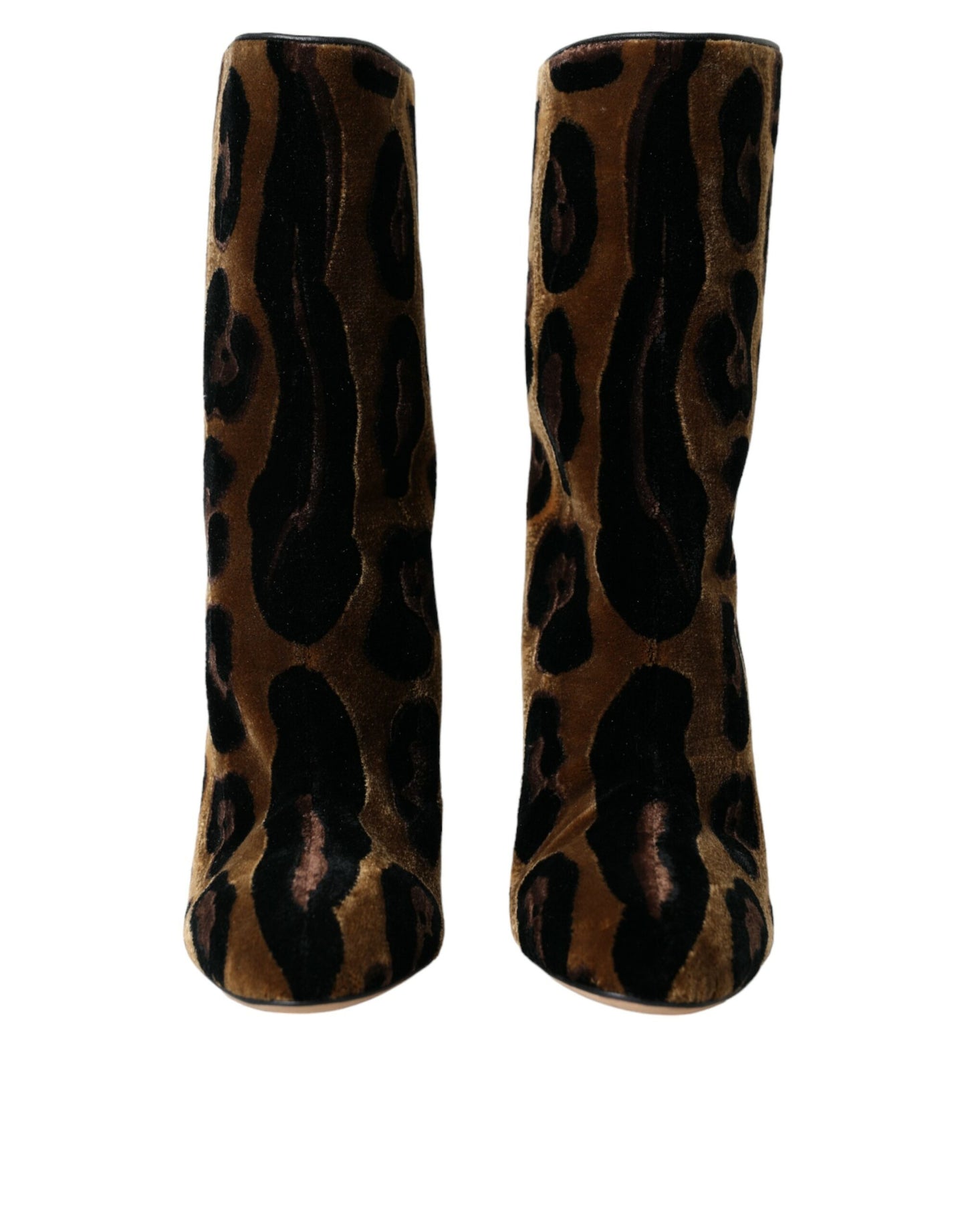 Dolce & Gabbana Braun Giraffe Leder Mid Calf Stiefel Schuhe