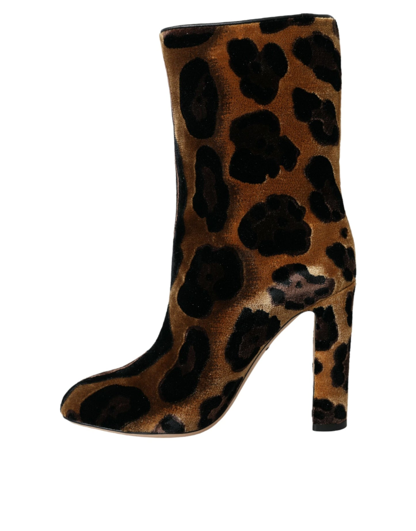 Dolce & Gabbana Braun Giraffe Leder Mid Calf Stiefel Schuhe