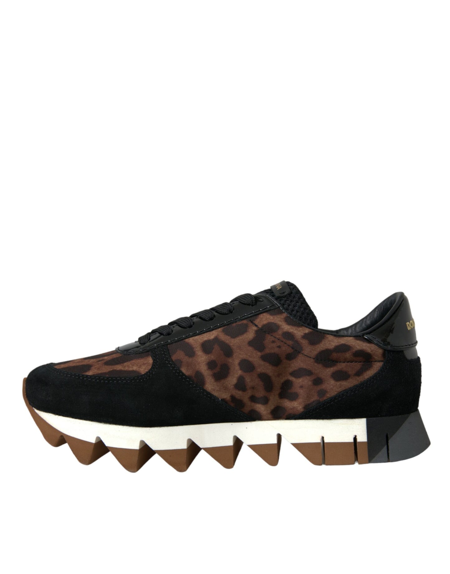 Dolce & Gabbana Schwarz Braun Leopard Low Top Leder Sneaker Schuhe