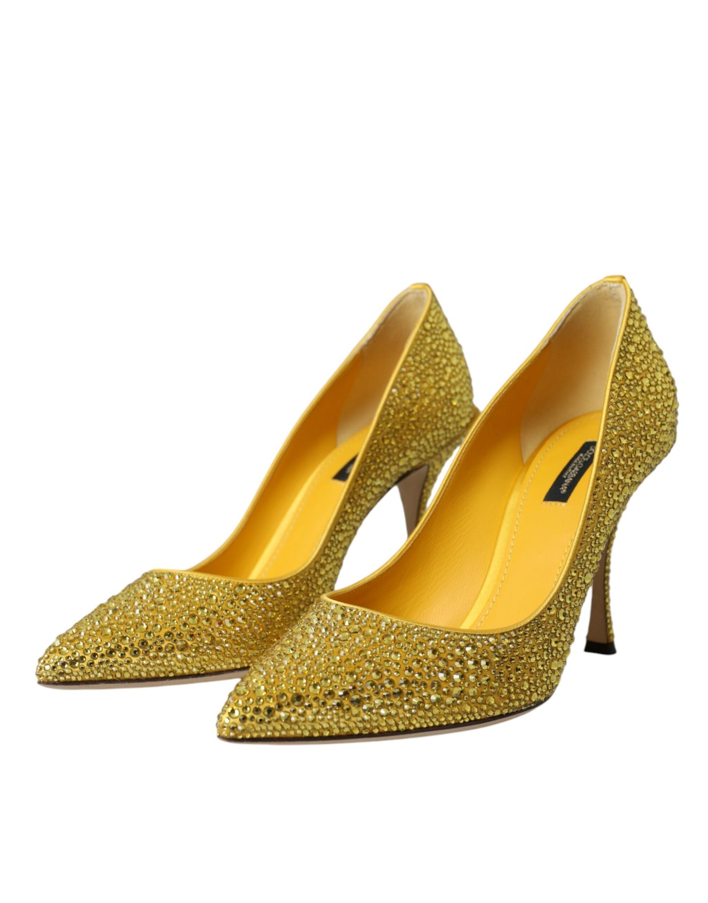 Dolce & Gabbana Gelb Strass Kristall Heels Pumps Schuhe