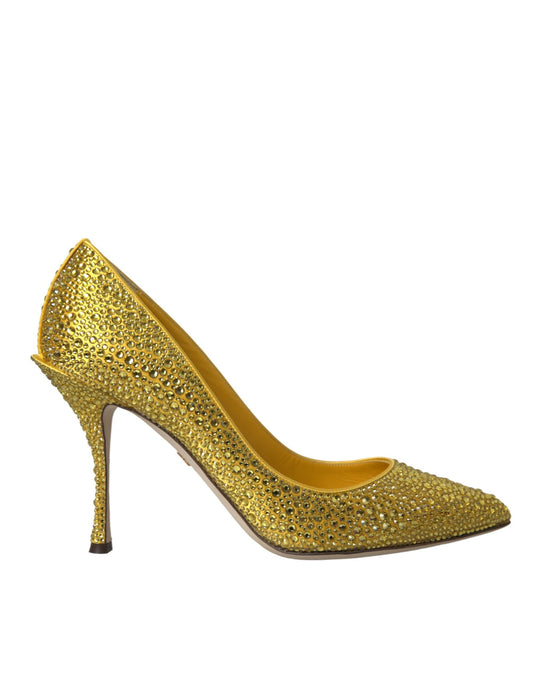 Dolce & Gabbana Gelb Strass Kristall Heels Pumps Schuhe