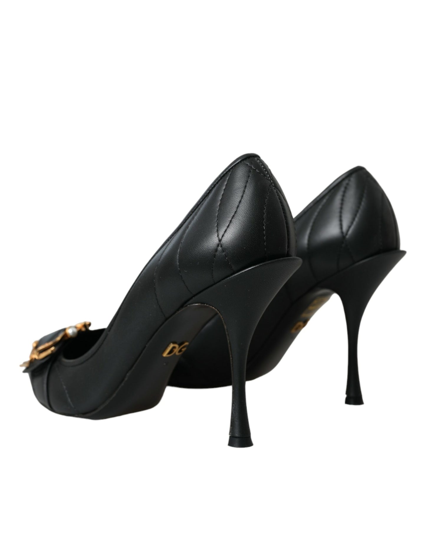 Dolce & Gabbana Schwarz Devotion Leder Heels Pumps Schuhe