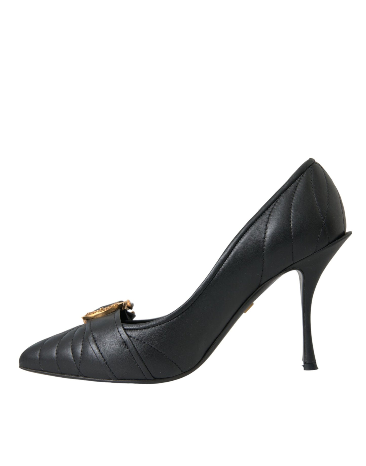 Dolce & Gabbana Schwarz Devotion Leder Heels Pumps Schuhe