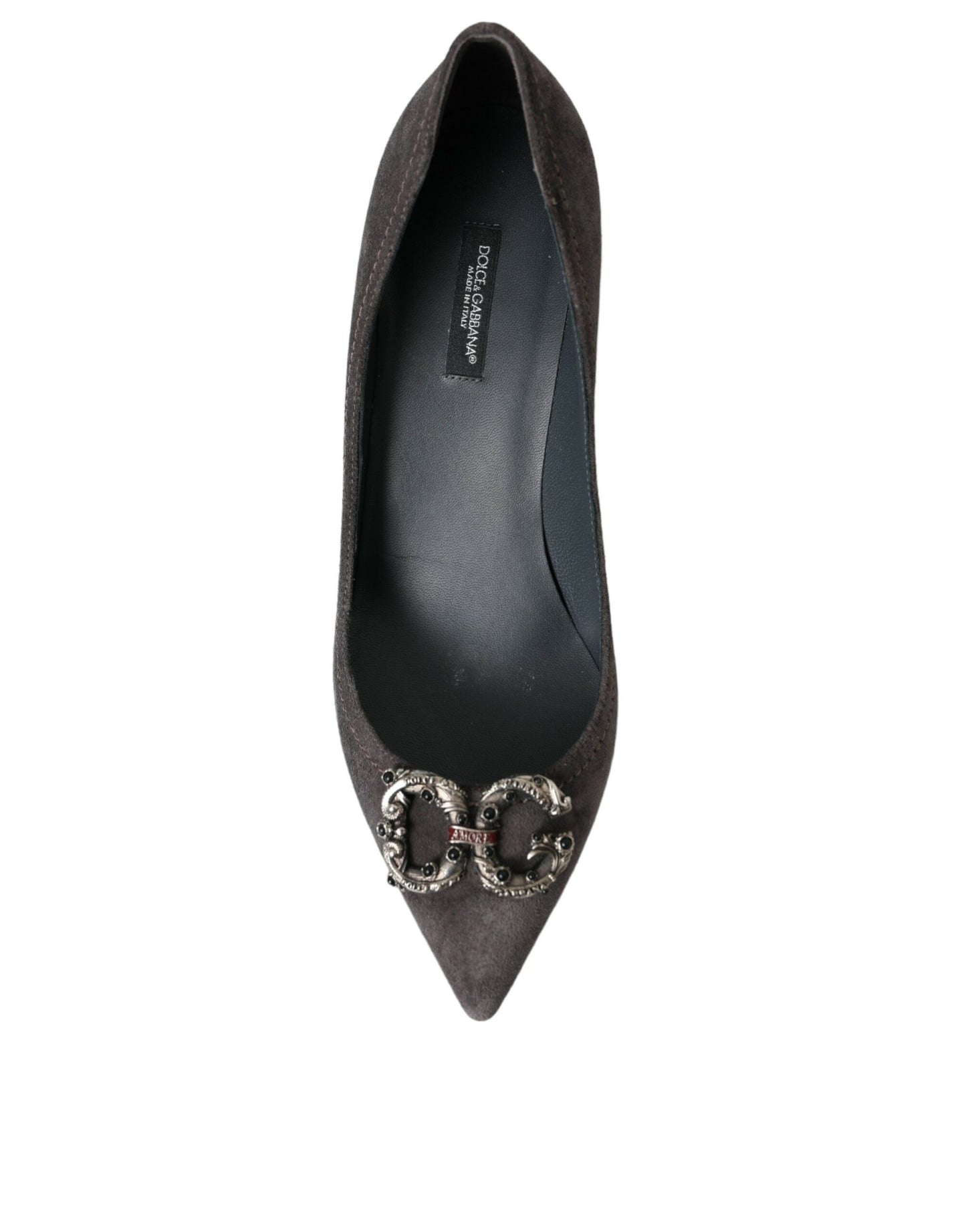 Dolce & Gabbana Grau Amore Wildleder Bellucci Heels Pumps Schuhe