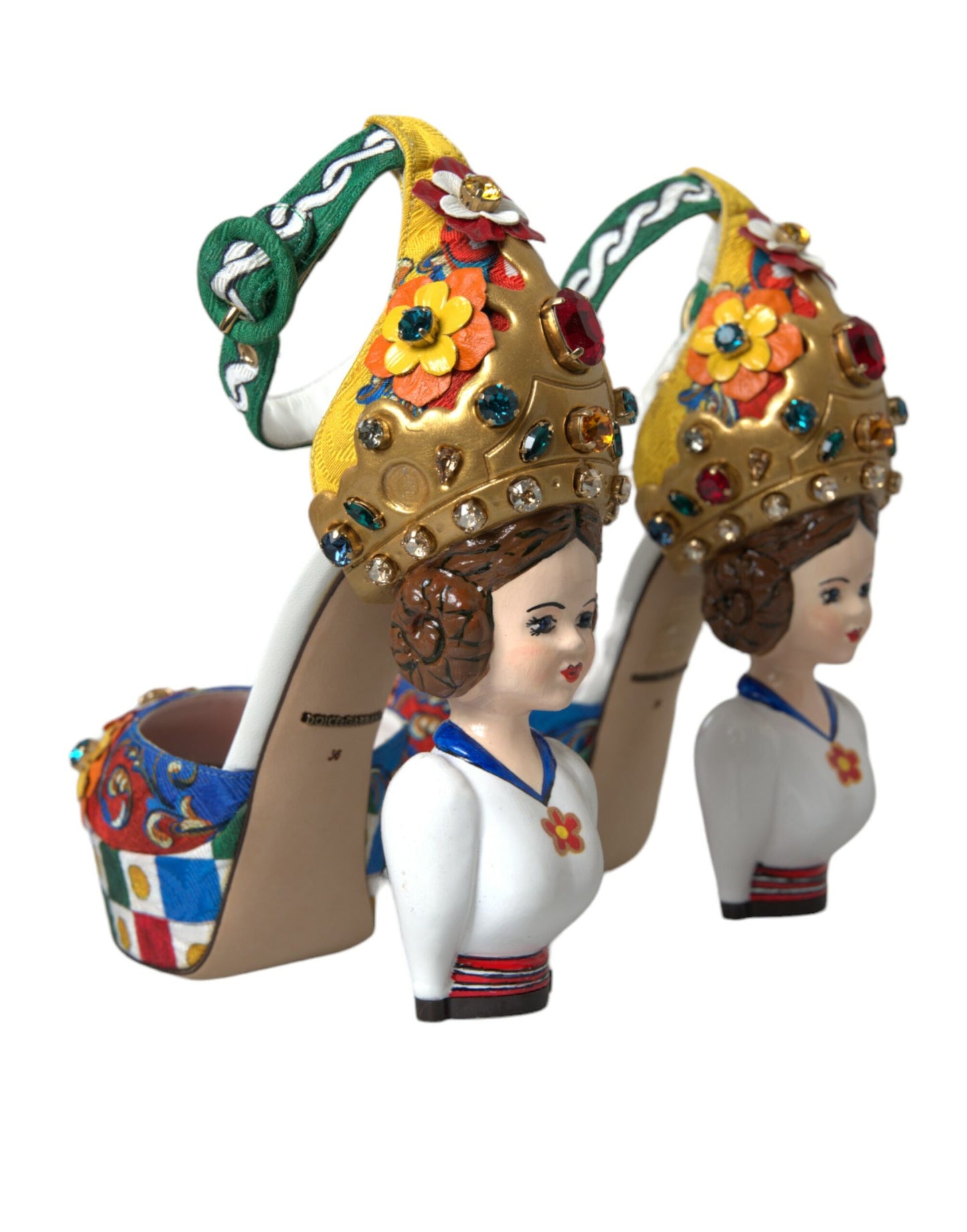 Dolce & Gabbana Multicolor Carretto verschönerte Sandalen Schuhe