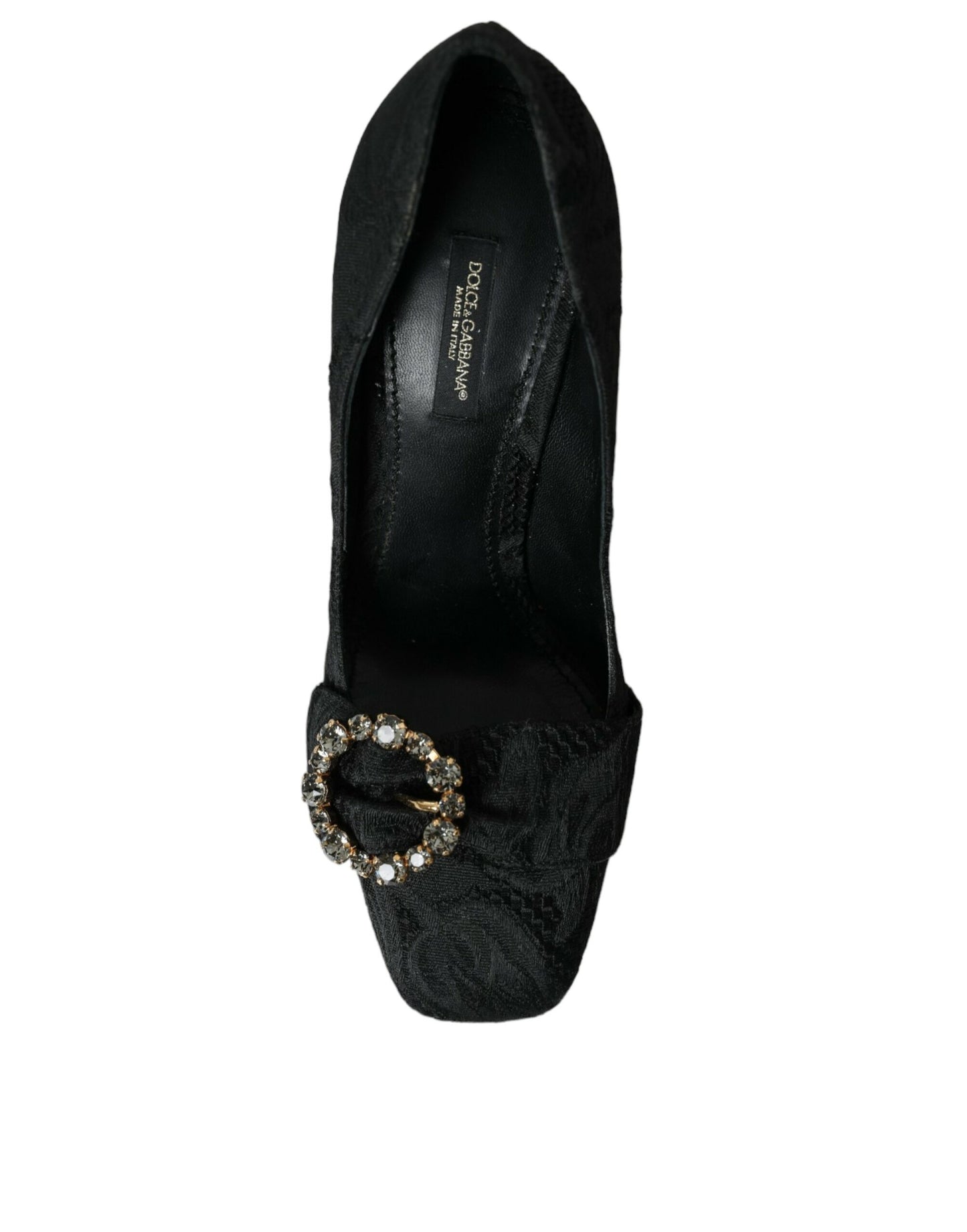 Dolce & Gabbana Schwarz Brokat Kristalle Heels Pumps Schuhe