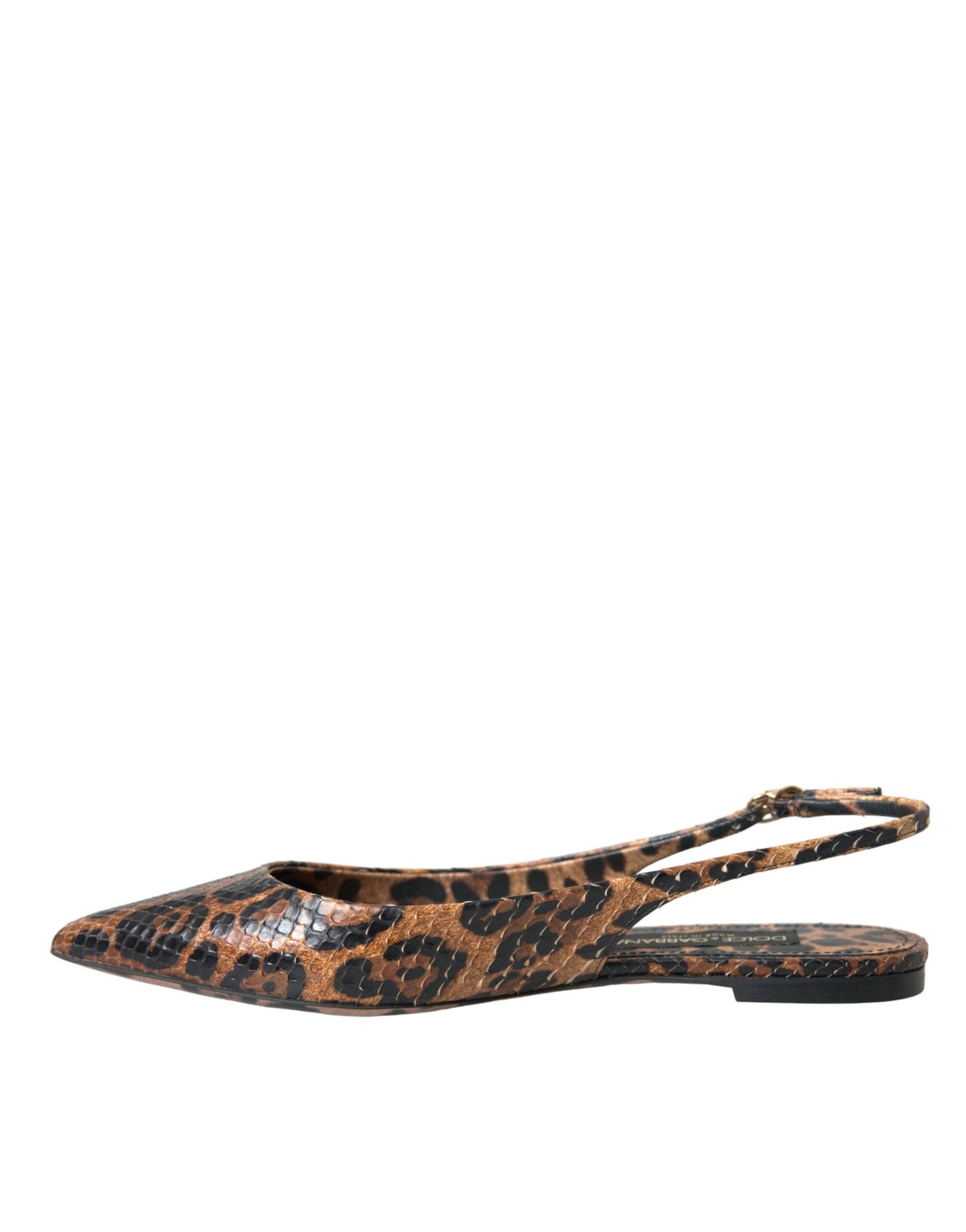 Dolce & Gabbana Braun Leopard Exotische Haut Slingback Schuhe