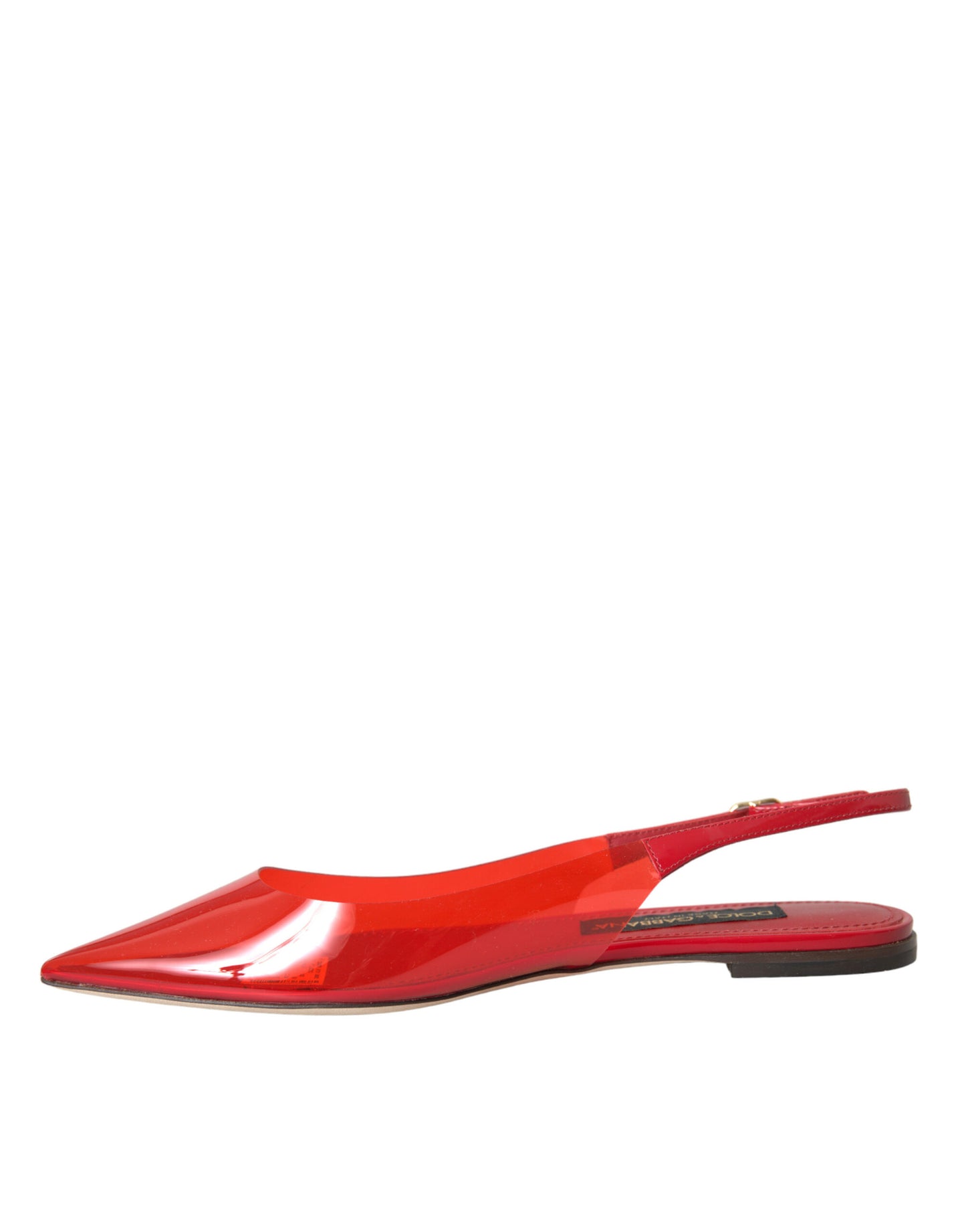 Dolce & Gabbana Rot PVC Slingback Klar Flats Sandalen Schuhe