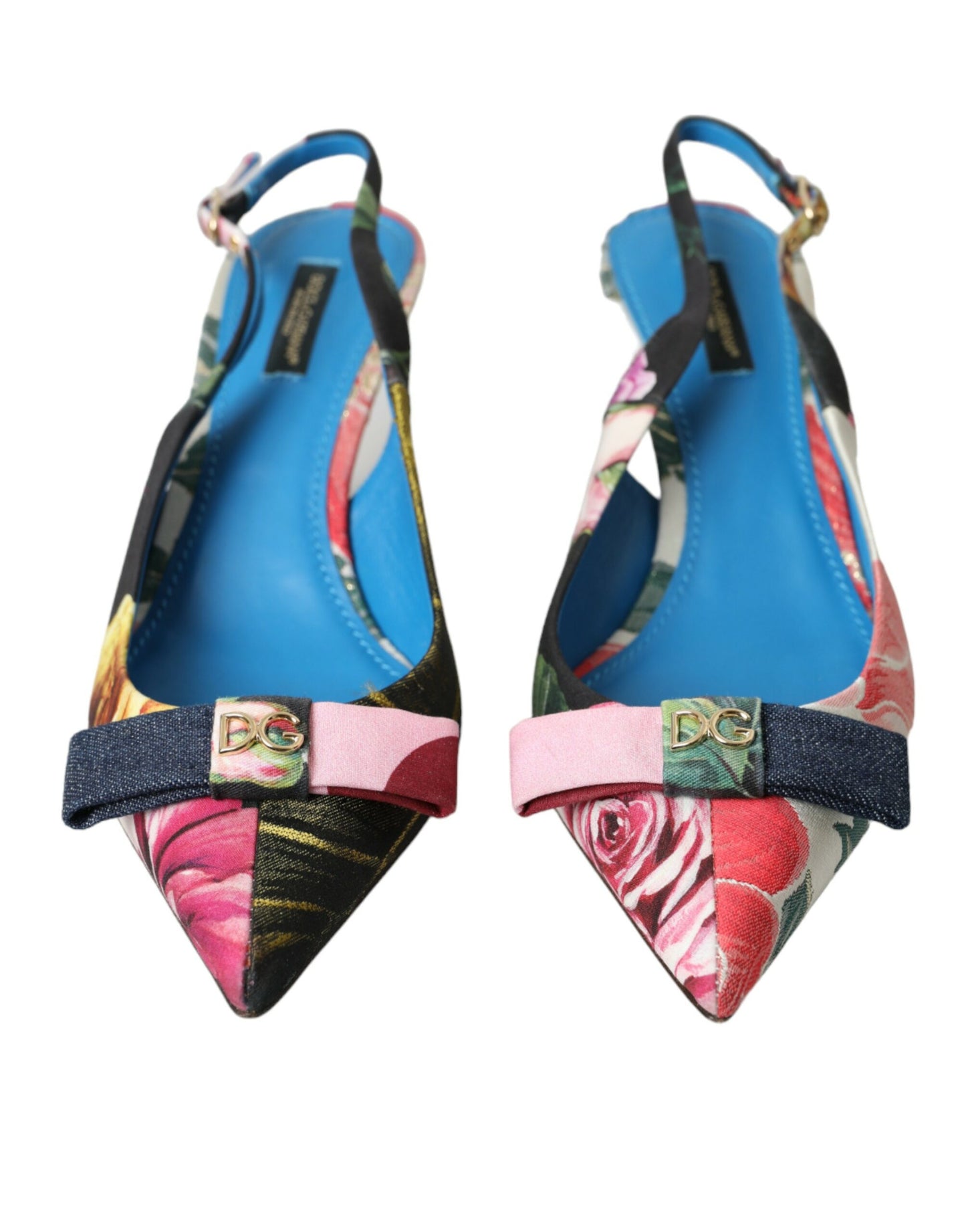 Dolce & Gabbana Multicolor Floral Patchwork Slingbacks Schuhe