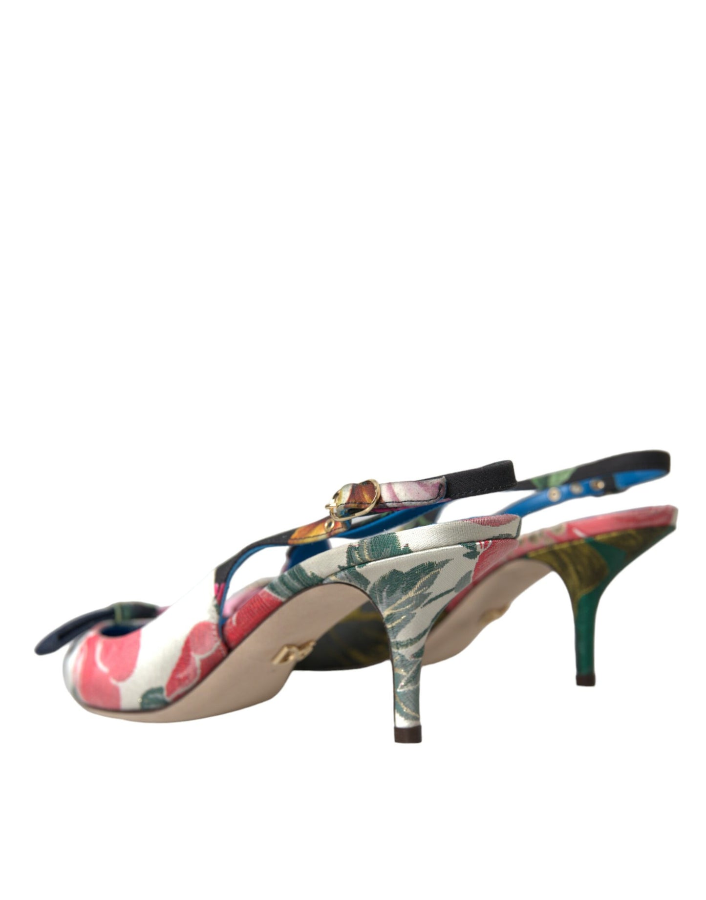 Dolce & Gabbana Multicolor Floral Patchwork Slingbacks Schuhe