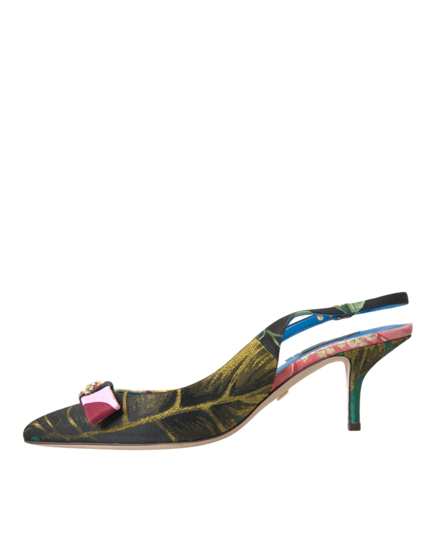 Dolce & Gabbana Multicolor Floral Patchwork Slingbacks Schuhe