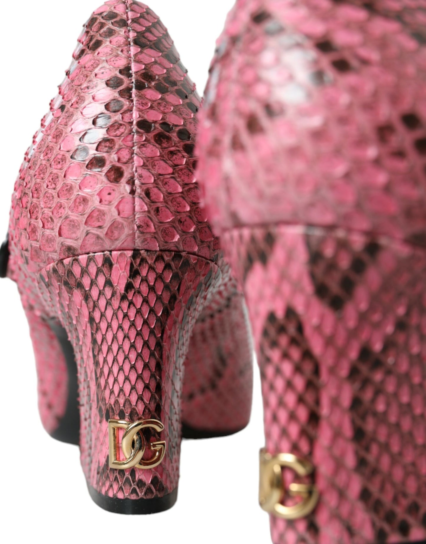 Dolce & Gabbana Rosa Python Leder Mary Jane Heels Schuhe