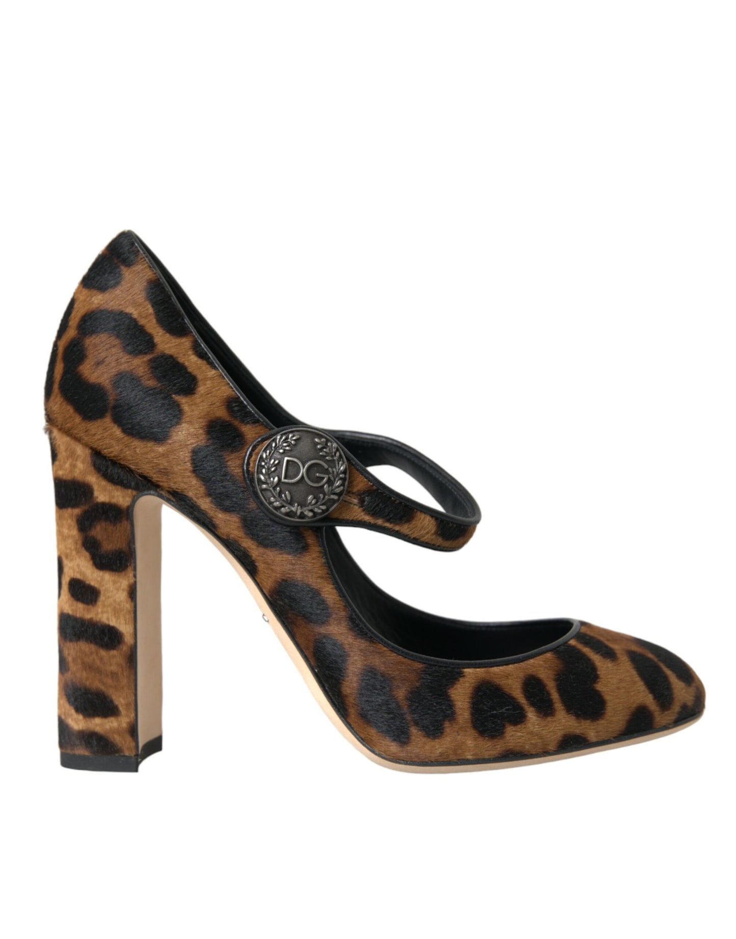 Dolce & Gabbana Braun Leopard Kalb Haar Mary Jane Pumps Schuhe