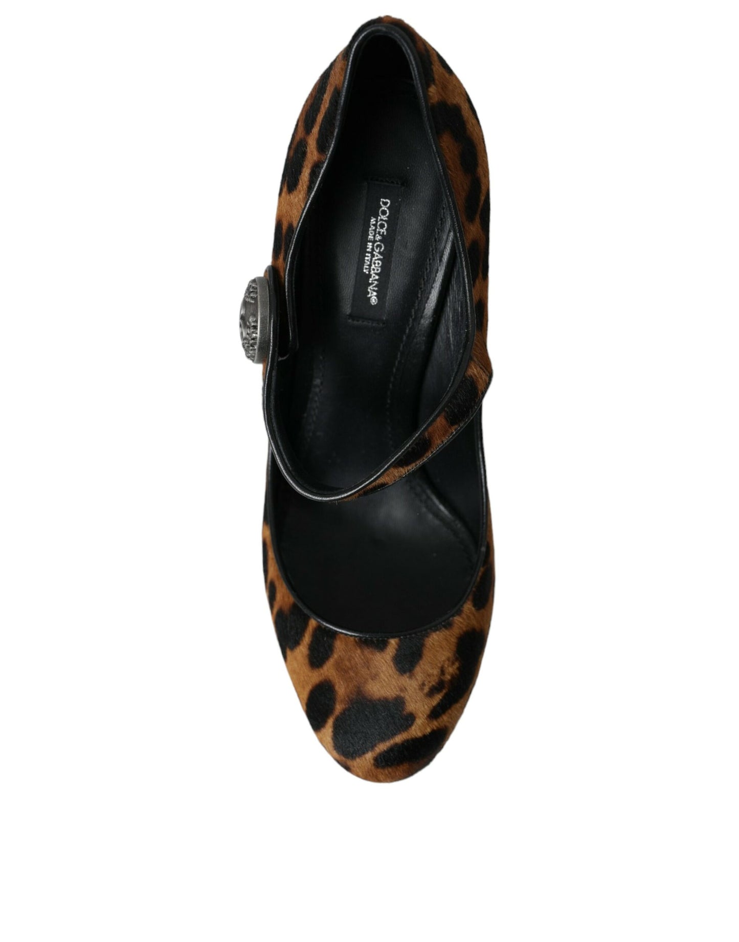 Dolce & Gabbana Braun Leopard Kalb Haar Mary Jane Pumps Schuhe