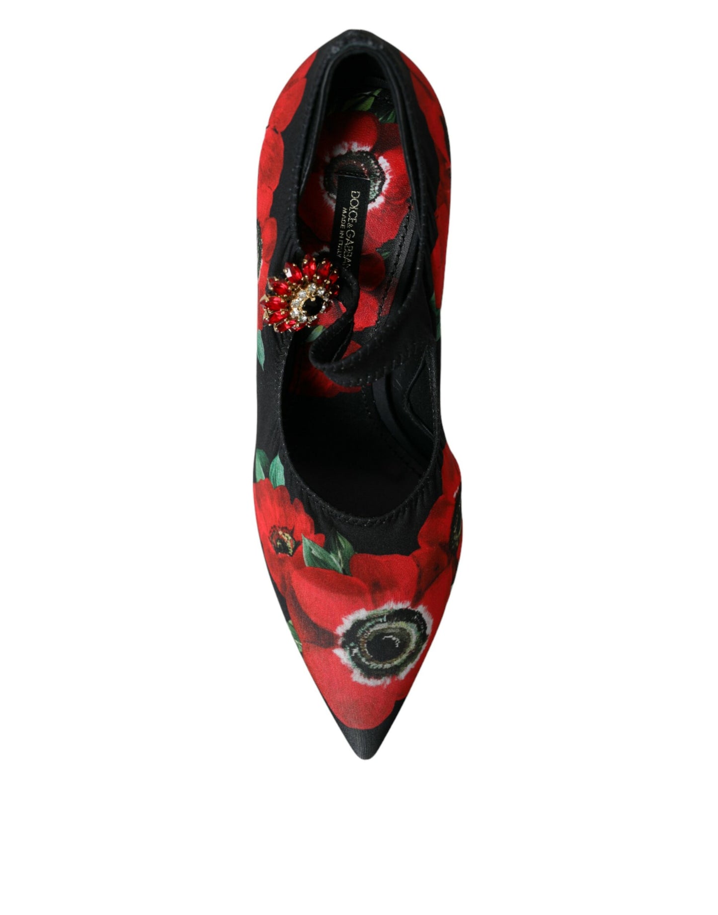 Dolce & Gabbana Schwarz Floral Kristall Mary Jane Pumps Schuhe