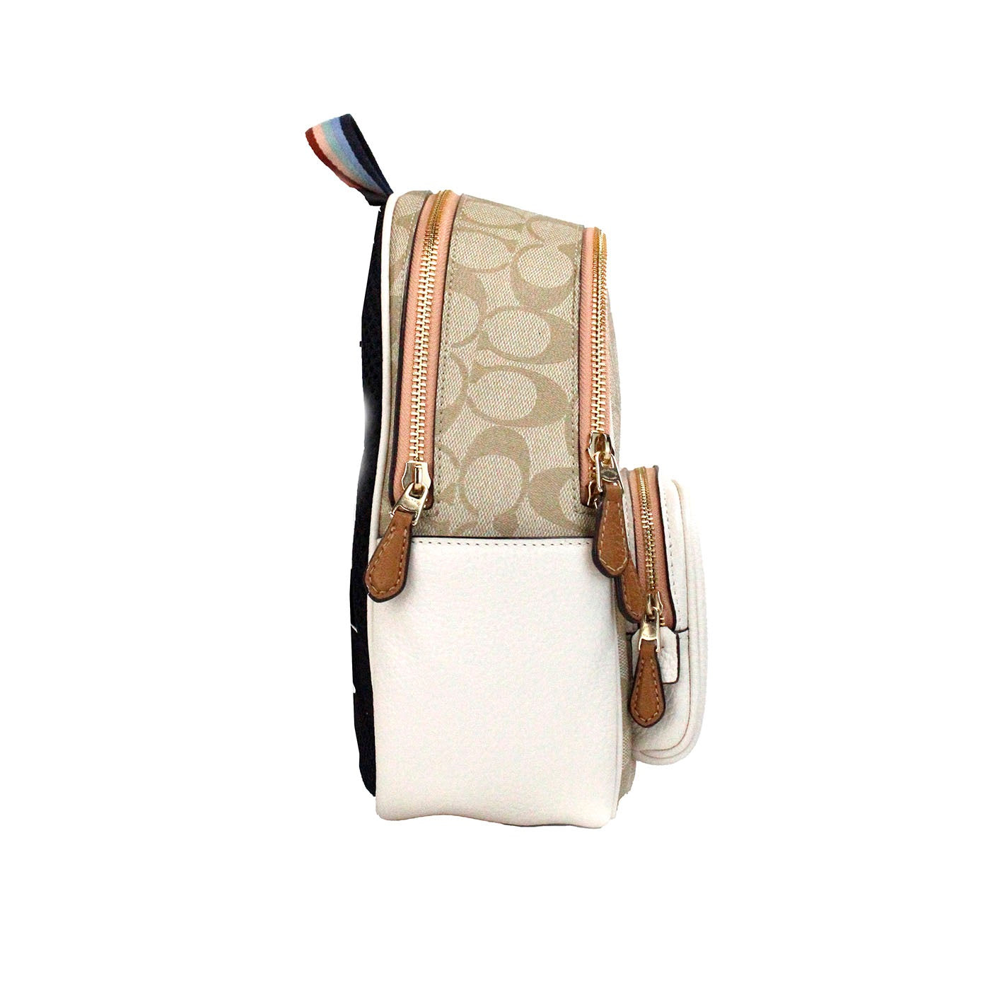 COACH Mini Court Signature Birnenmotiv Schulterrucksack Schultasche Kreide Taffy