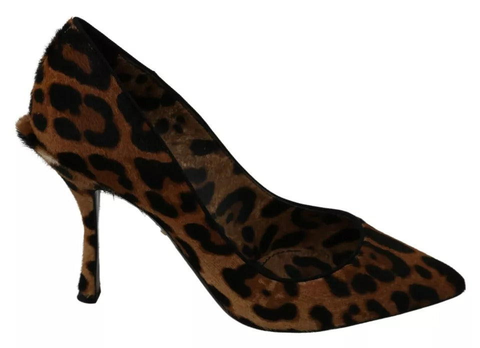 Dolce & Gabbana Braun Leopard Pony Haar Heels Pumps Schuhe