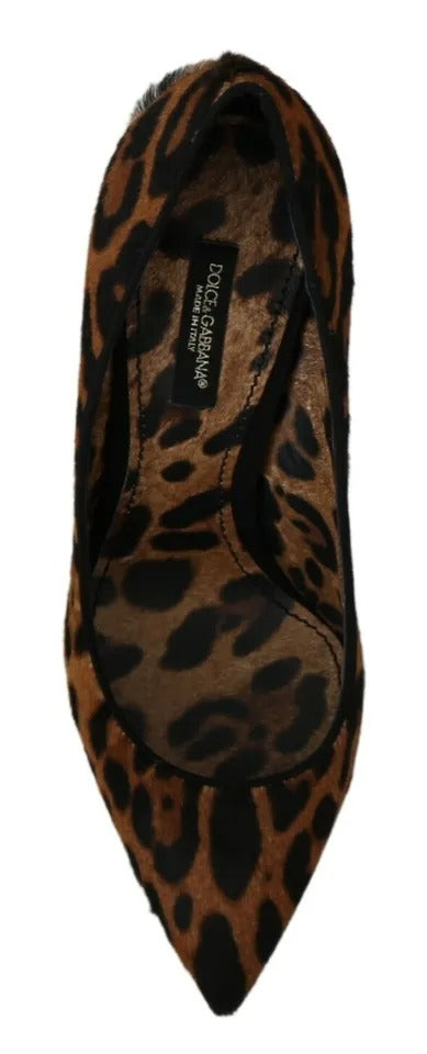 Dolce & Gabbana Braun Leopard Pony Haar Heels Pumps Schuhe