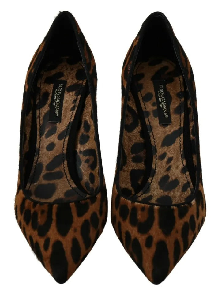 Dolce & Gabbana Braun Leopard Pony Haar Heels Pumps Schuhe