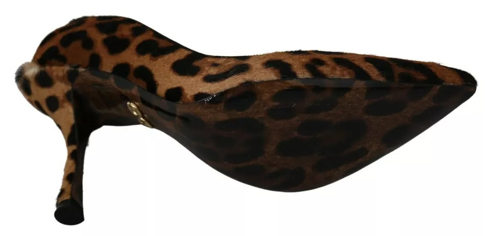 Dolce & Gabbana Braun Leopard Pony Haar Heels Pumps Schuhe