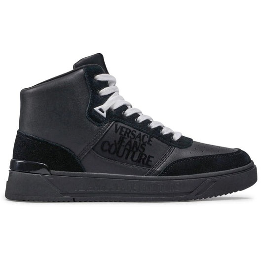 Versace Jeans Schwarzes Leder Di Kalbsleder Sneaker