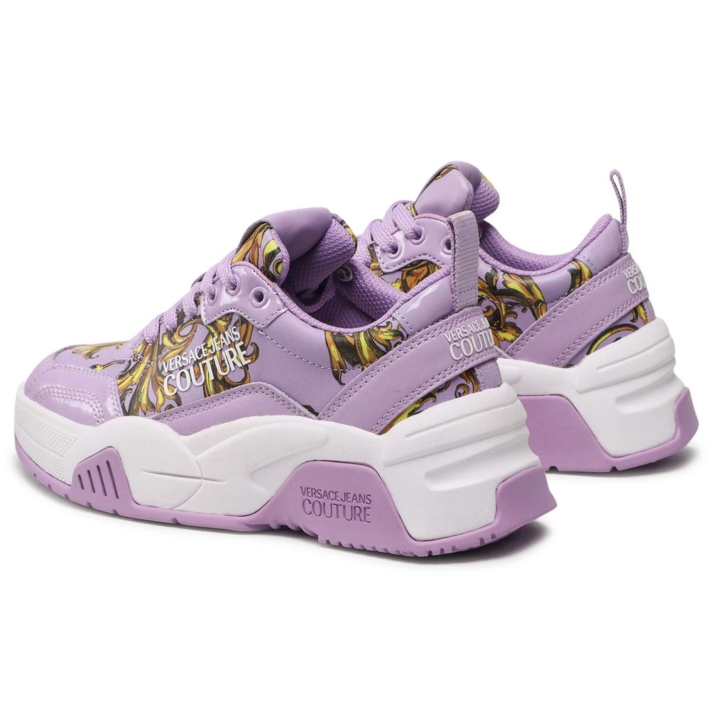 Versace Jeans Lila Leder Di Kalbsleder Sneaker