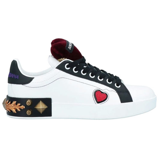 Dolce & Gabbana Weißes Leder Di Kalbsleder Sneaker