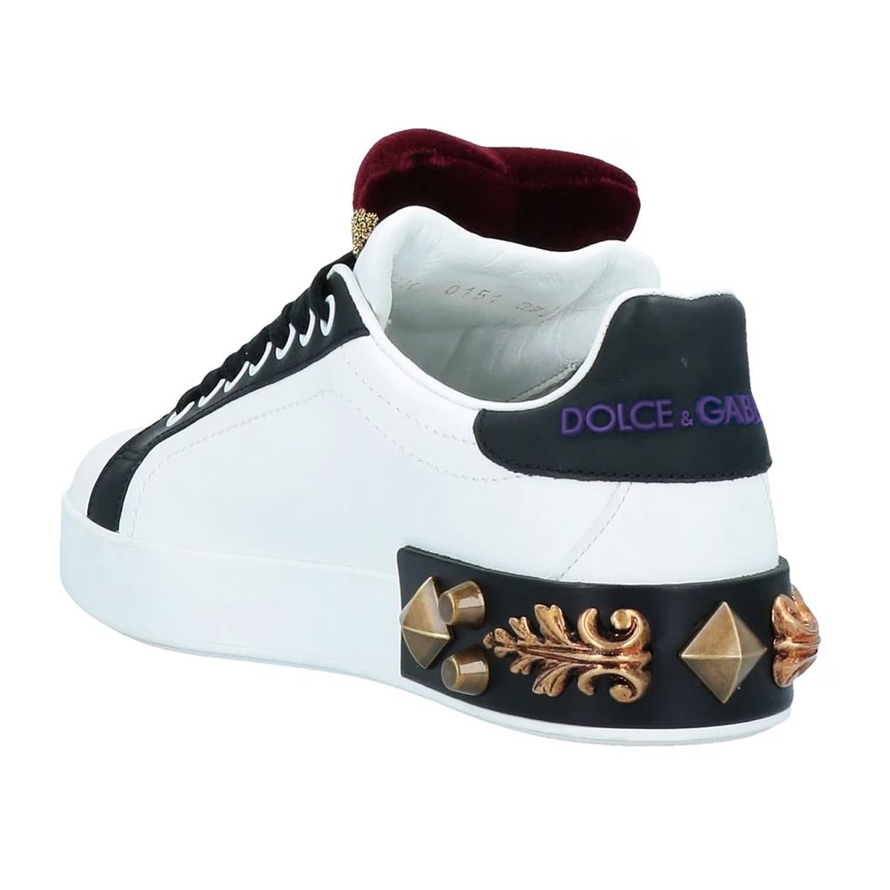 Dolce & Gabbana Weißes Leder Di Kalbsleder Sneaker