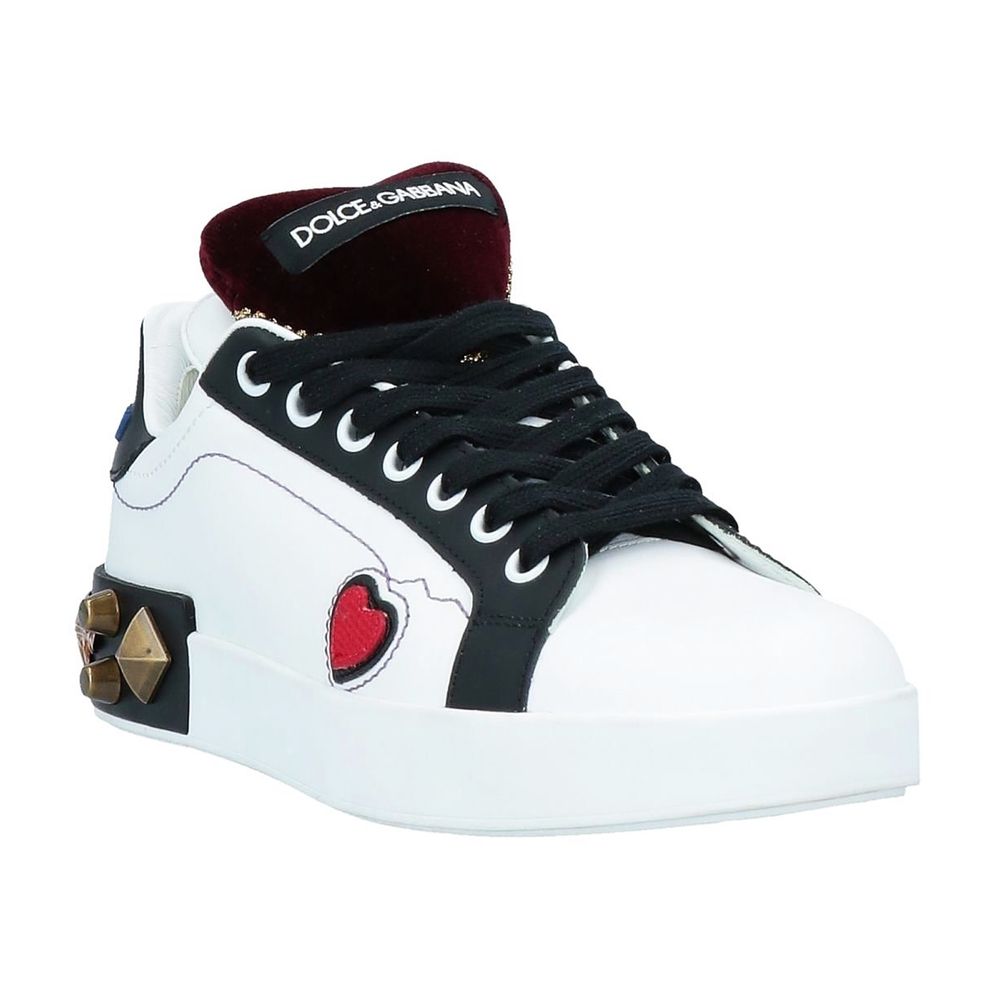 Dolce & Gabbana Weißes Leder Di Kalbsleder Sneaker