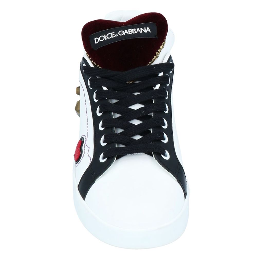 Dolce & Gabbana Weißes Leder Di Kalbsleder Sneaker