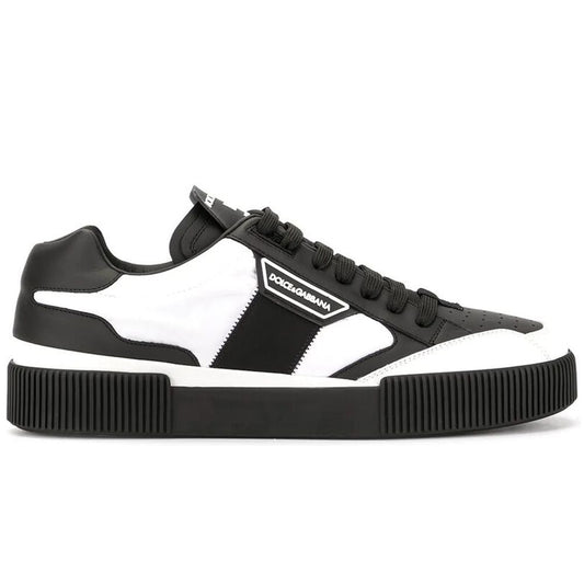 Dolce & Gabbana Schwarzes Leder Di Kalbsleder Sneaker