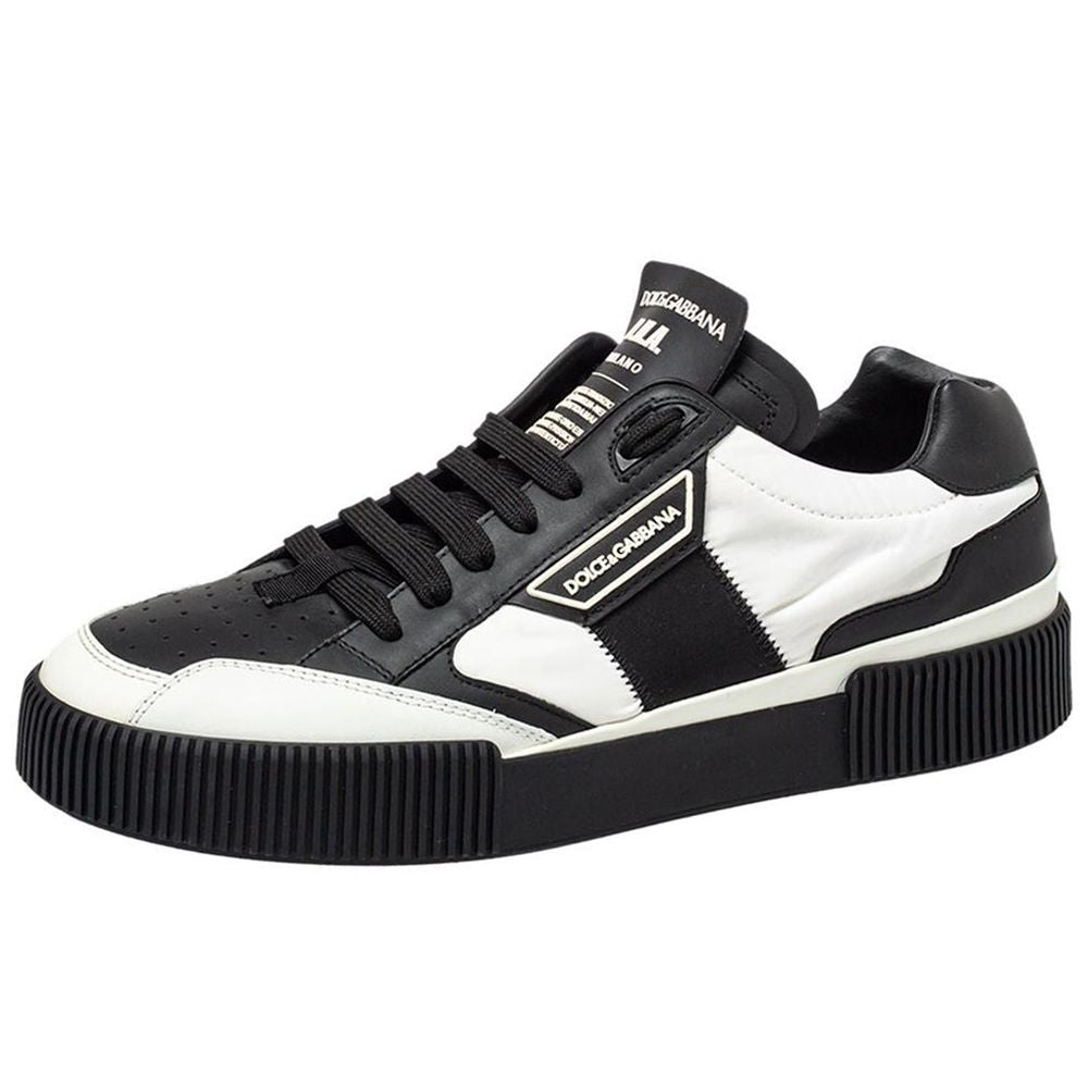 Dolce & Gabbana Schwarzes Leder Di Kalbsleder Sneaker