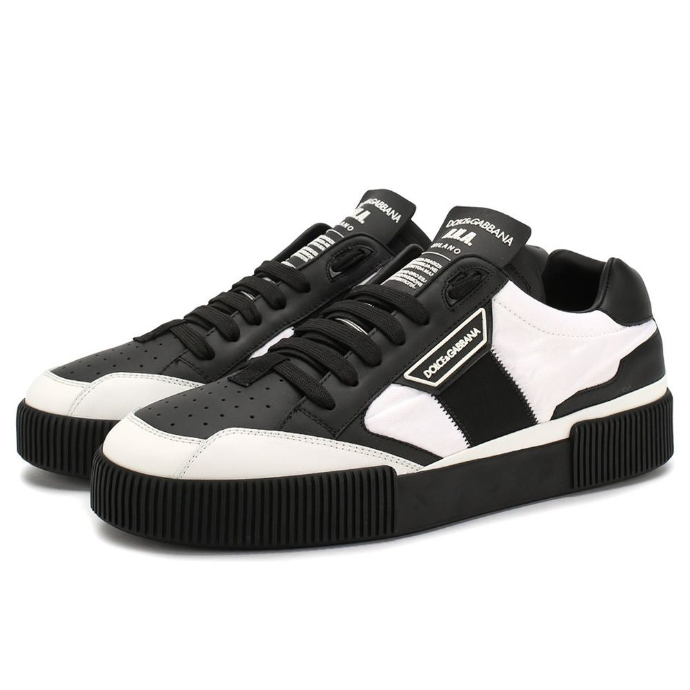 Dolce & Gabbana Schwarzes Leder Di Kalbsleder Sneaker