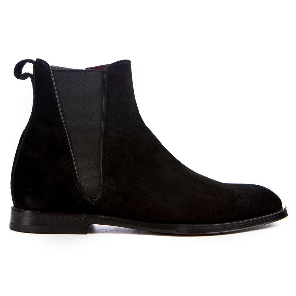 Dolce & Gabbana Schwarzes Leder Di Kalbsleder Stiefel