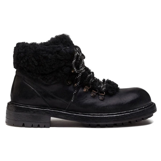 Dolce & Gabbana Schwarzes Leder Di Kalbsleder Stiefel