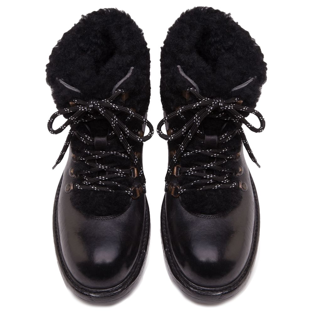 Dolce & Gabbana Schwarzes Leder Di Kalbsleder Stiefel