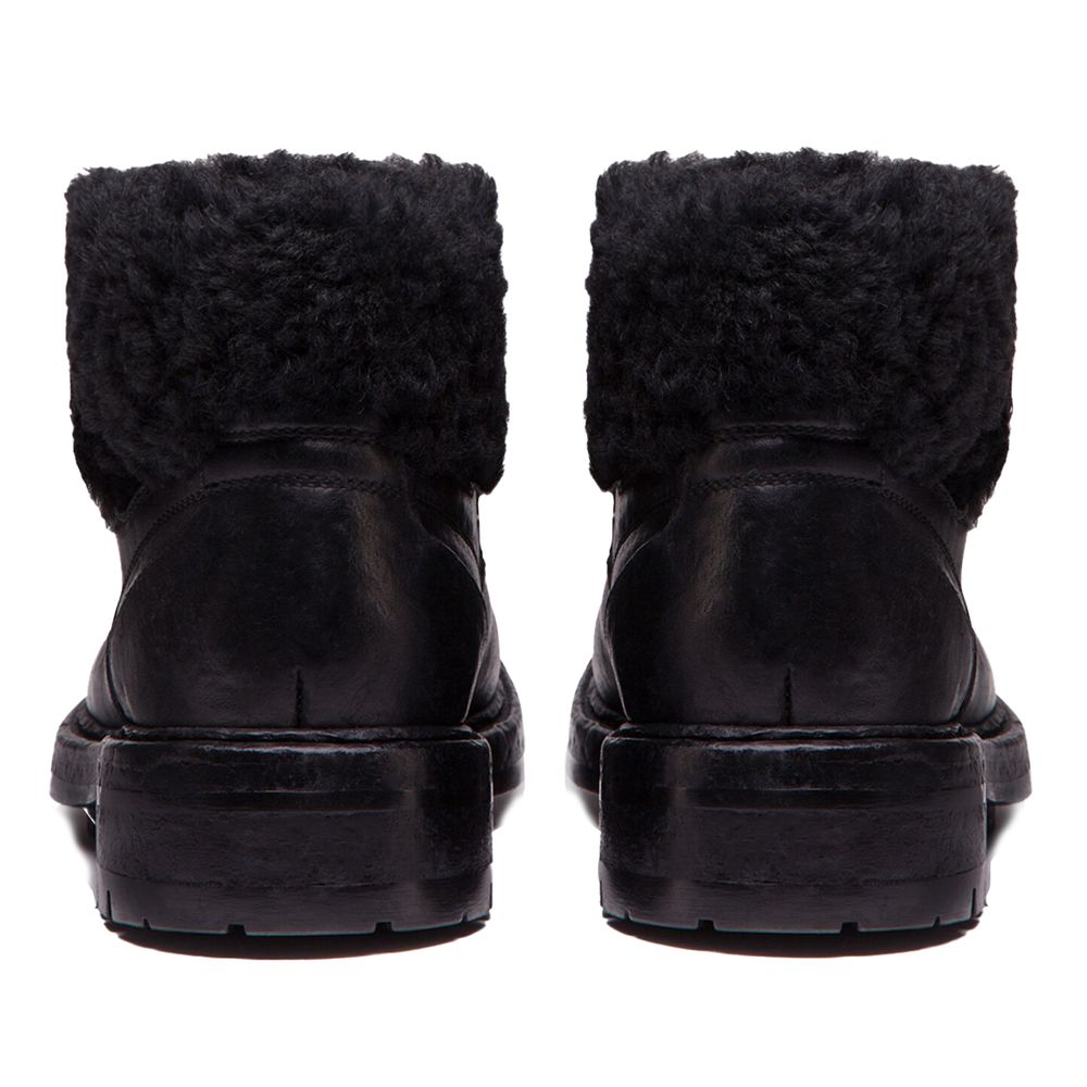 Dolce & Gabbana Schwarzes Leder Di Kalbsleder Stiefel