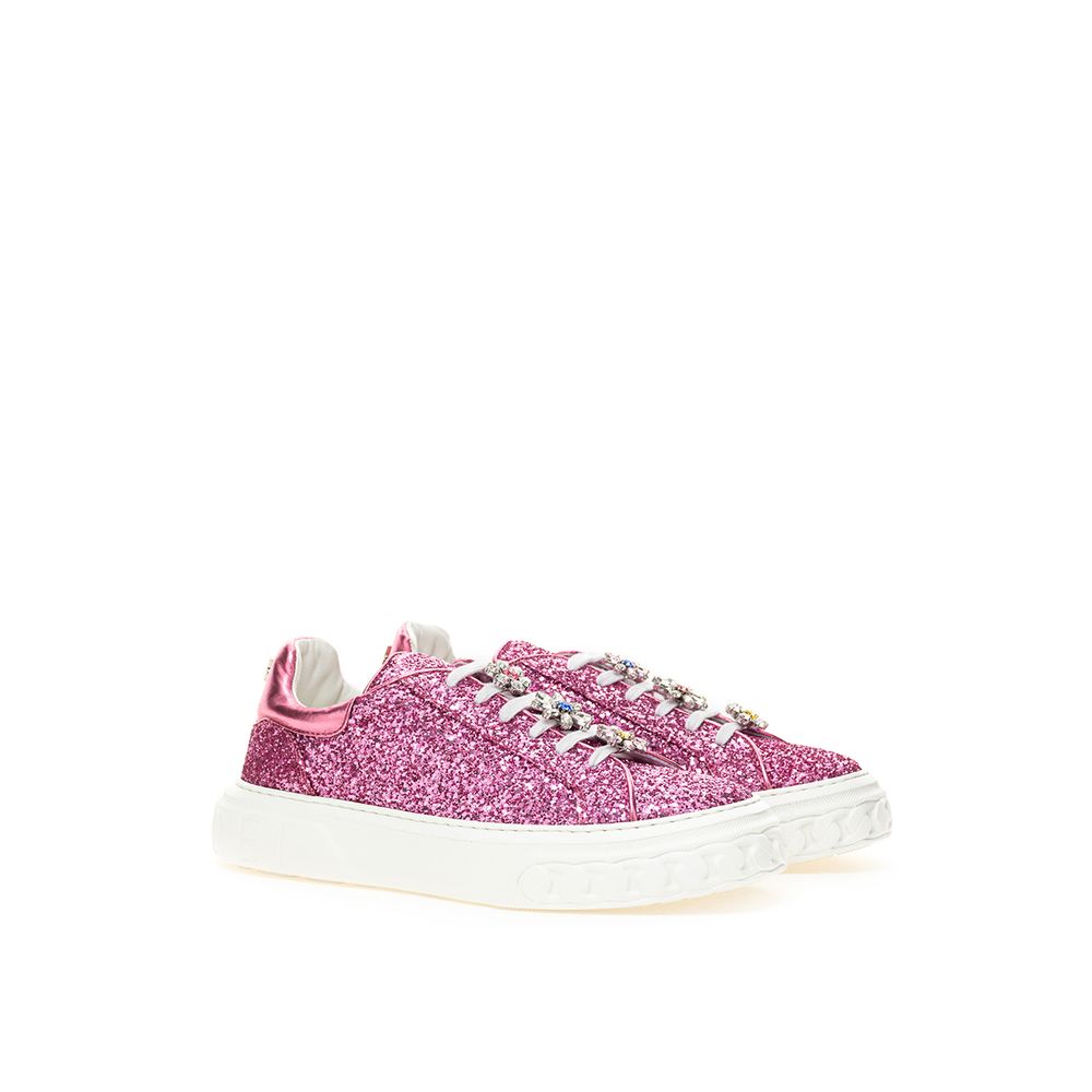 Casadei Fuchsia Leder Sneaker