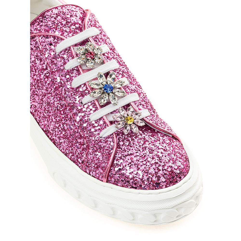 Casadei Fuchsia Leder Sneaker