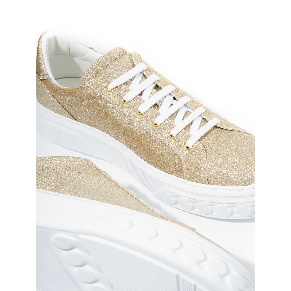 Casadei Elegante Leder-Sneakers in Gold